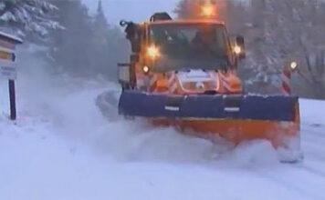 В Европе царит снежный хаос Видеокадр телеканала ОНТ