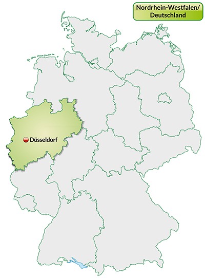 Landkarte von Deutschland und Nordrhein-Westfalen