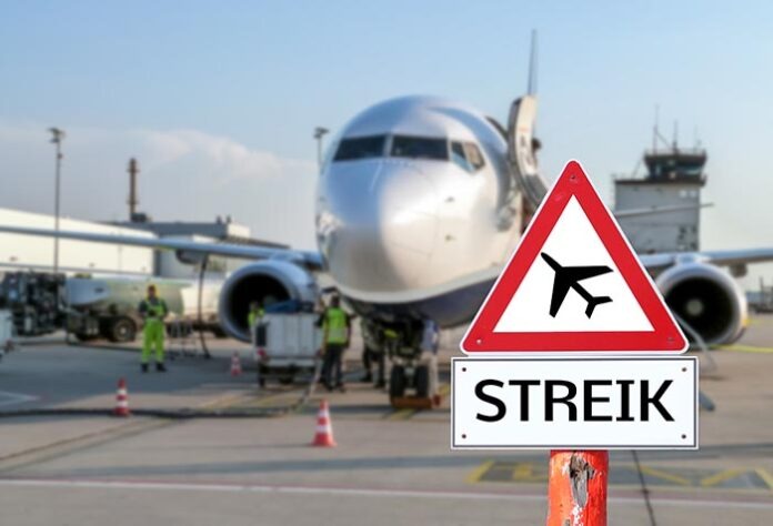 Strike at German aviation sign