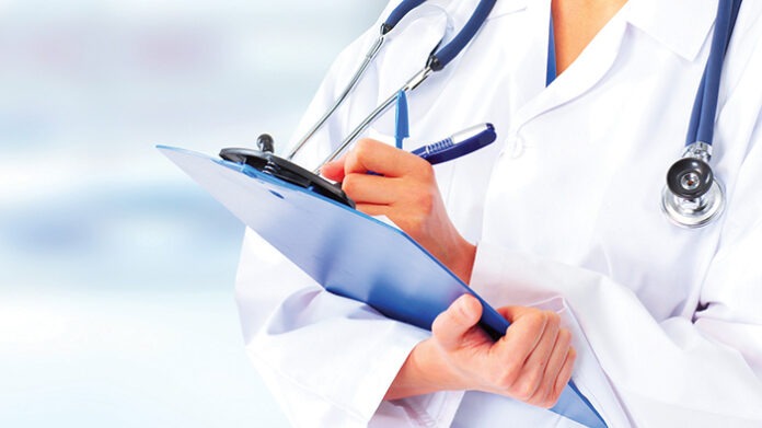 Hands of medical doctor.