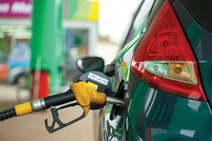 Car refueling on a petrol station