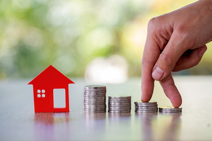 planning savings money of coins to buy a home, concept for prop