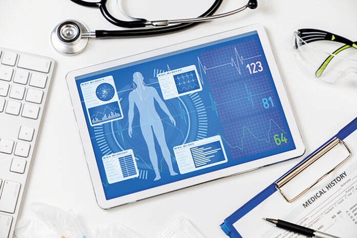 vital signs in tablet screen, medical technology concept, variou